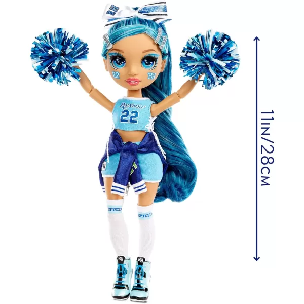 Rainbow High Cheer Skyler Bradshaw – Blue Cheerleader Fashion Doll with Pom Poms and Doll Accessories, Great for Kids 6-12 Years Old
