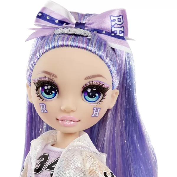 Rainbow High Cheer Violet Willow – Purple Cheerleader Fashion Doll with Pom Poms and Doll Accessories, Great Gift for Kids 6-12 Years Old