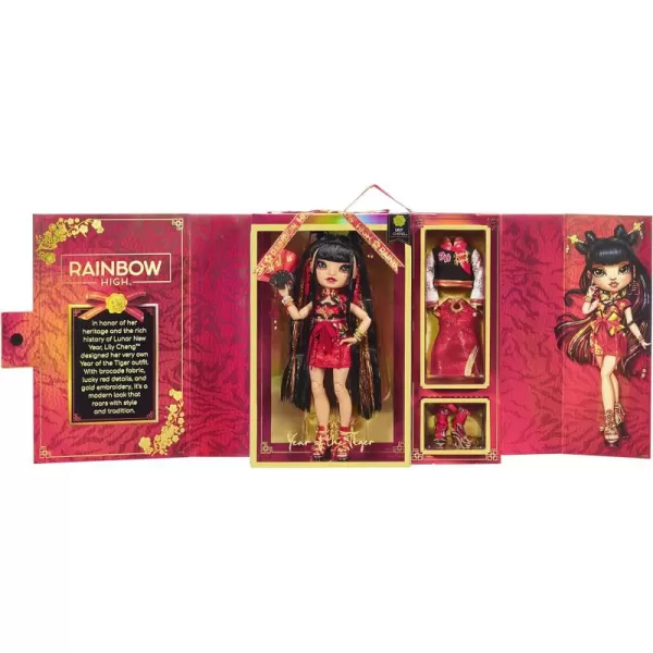 Rainbow High Chinese New Year Collector Doll - 2022 Year of The Tiger Lily Cheng with Multicolored Rainbow Hair, 2 Gorgeous Outfits to Mix &amp; Match and Premium Doll Accessories, Multicolor- 2022 Year of The Tiger Lily Cheng with Multicolored Rainbow Hair, 2 Gorgeous Outfits to Mix &amp; Match and Premium Doll Accessories, Multicolor)