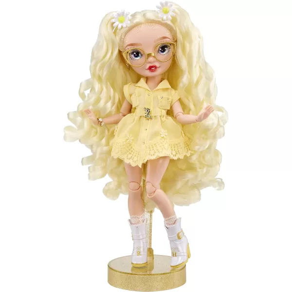 Rainbow High Delilah Fields- Buttercup Yellow Fashion Doll with Albinism &amp; Glasses. 2 Designer Outfits to Mix &amp; Match with Accessories, Great Gift for Kids 6-12 Years Old, Multicolor, 578307