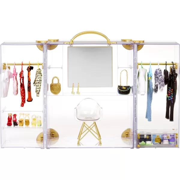 Rainbow High Deluxe Fashion Closet for 400+ Looks. Portable Clear Acrylic Playset Features 31+ Designer Doll Clothing &amp; Accessories, Gift for Kids &amp; Collectors, Toys for Kids Ages 6 7 8+ to 12 Years