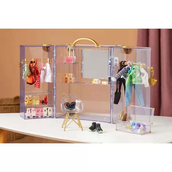 Rainbow High Deluxe Fashion Closet for 400+ Looks. Portable Clear Acrylic Playset Features 31+ Designer Doll Clothing &amp; Accessories, Gift for Kids &amp; Collectors, Toys for Kids Ages 6 7 8+ to 12 Years