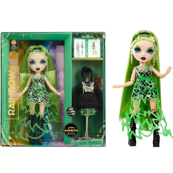 Rainbow High Fantastic Fashion Jade Hunter - Green 11” Fashion Doll and Playset with 2 Complete Doll Outfits, and Fashion Play Accessories, Great Gift for Kids 4-12 Years Old