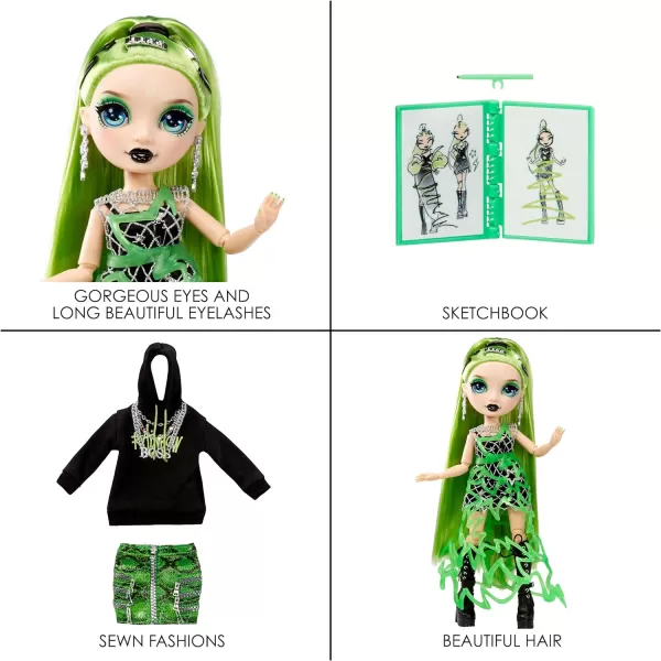 Rainbow High Fantastic Fashion Jade Hunter - Green 11” Fashion Doll and Playset with 2 Complete Doll Outfits, and Fashion Play Accessories, Great Gift for Kids 4-12 Years Old