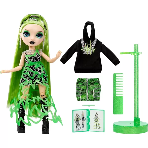 Rainbow High Fantastic Fashion Jade Hunter - Green 11” Fashion Doll and Playset with 2 Complete Doll Outfits, and Fashion Play Accessories, Great Gift for Kids 4-12 Years Old