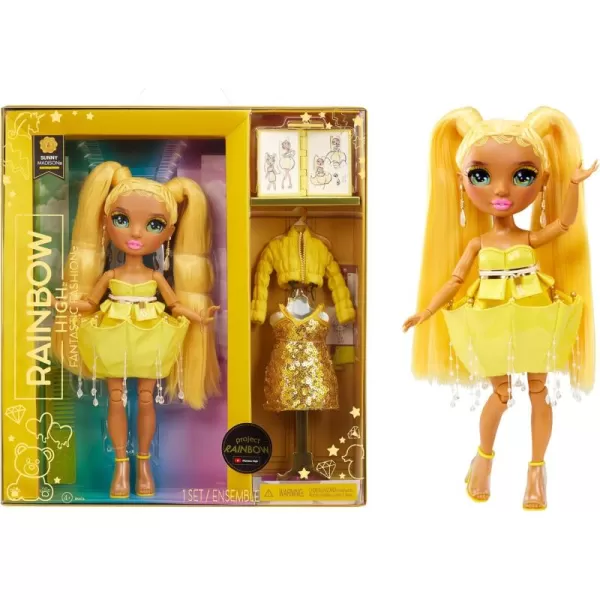 Rainbow High Fantastic Fashion Sunny Madison – Yellow 11” Fashion Doll and Playset with 2 Complete Doll Outfits, and Fashion Play Accessories, Great Gift for Kids 4-12 Years Old