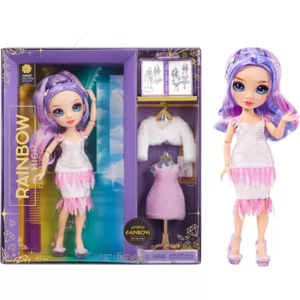 Rainbow High Fantastic Fashion Violet Willow - Purple 11” Fashion Doll and Playset with 2 Complete Doll Outfits, and Fashion Play Accessories, Great Gift for Kids 4-12 Years Old