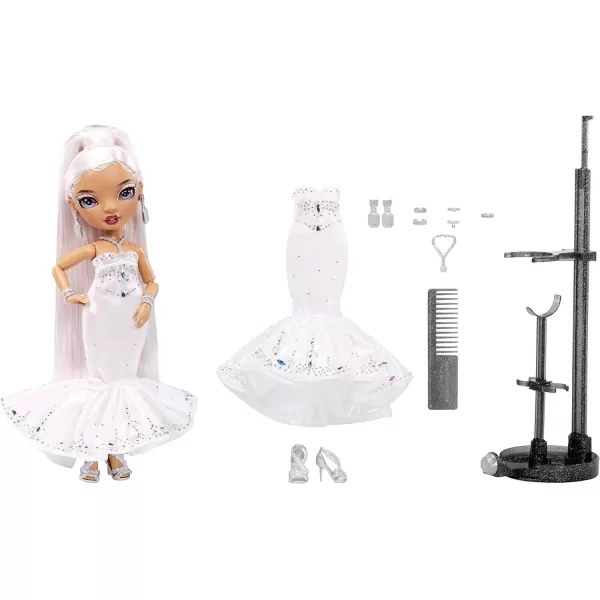 Rainbow High Holiday Edition Collector Doll 11"- 2022 Roxie Grand Posable Fashion Doll with Multicolor Hair, in Diamond &amp; Iridescent Designer Gown Including Premium Doll Accessories. Great Gift