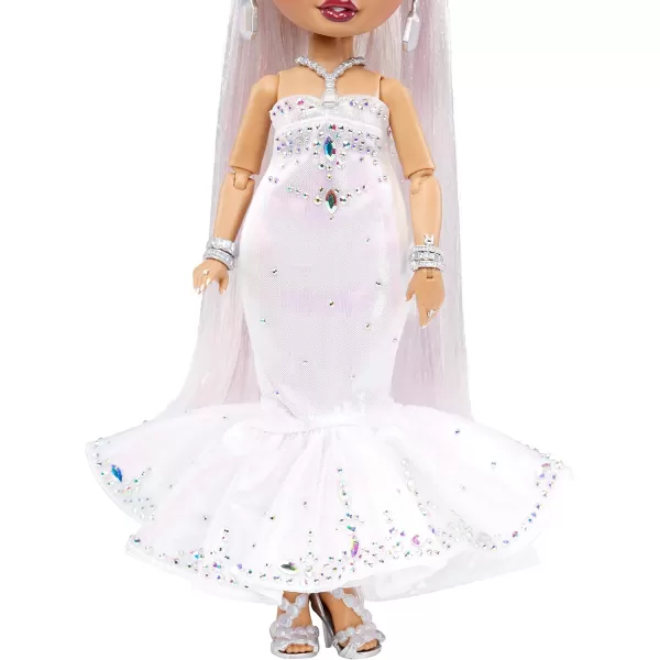 Rainbow High Holiday Edition Collector Doll 11"- 2022 Roxie Grand Posable Fashion Doll with Multicolor Hair, in Diamond &amp; Iridescent Designer Gown Including Premium Doll Accessories. Great Gift