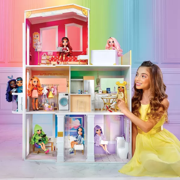 Rainbow High House – 3-Story Wood Doll House , Fully Furnished Fashion Dollhouse, Working Hot Tub, Shower, Elevator, 50+ Accessories, Gift Toy for Kids Ages 6 7 8+ to 12 Years, Fully Furnished Fashion Dollhouse, Working Hot Tub, Shower, Elevator, 50+ Accessories, Gift Toy for Kids Ages 6 7 8+ to 12 Years)