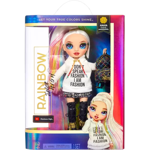 Rainbow High Jr High Series 2 Amaya Raine- 9" Rainbow Posable Fashion Doll with Designer Accessories and Open/Close Backpack. Great Toy Gift for Kids Ages 6-12 Years Old &amp; Collectors