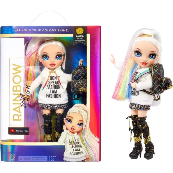 Rainbow High Jr High Series 2 Amaya Raine- 9" Rainbow Posable Fashion Doll with Designer Accessories and Open/Close Backpack. Great Toy Gift for Kids Ages 6-12 Years Old &amp; Collectors