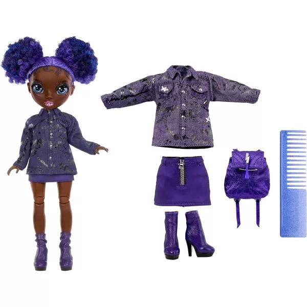 Rainbow High Jr High Series 2 Krystal Bailey- 9" Purple Posable Fashion Doll with Designer Accessories and Open/Close Backpack. Great Toy Gift for Kids Ages 6-12 Years Old &amp; Collectors