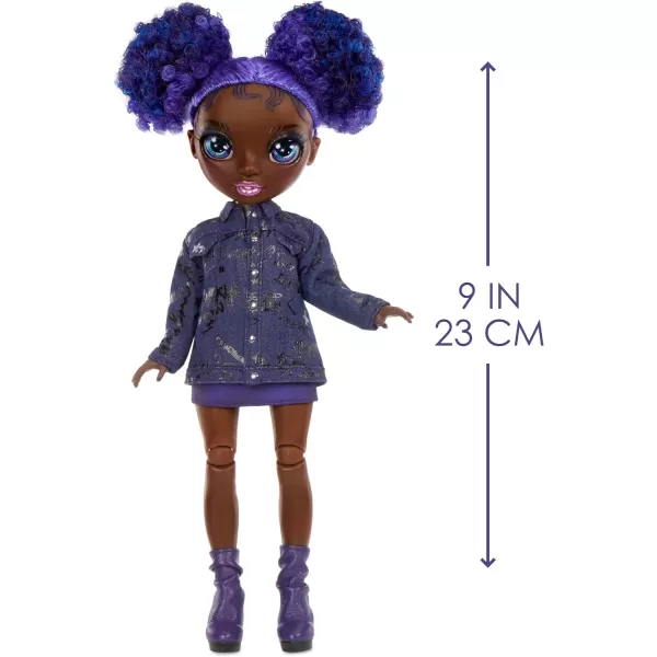 Rainbow High Jr High Series 2 Krystal Bailey- 9" Purple Posable Fashion Doll with Designer Accessories and Open/Close Backpack. Great Toy Gift for Kids Ages 6-12 Years Old &amp; Collectors