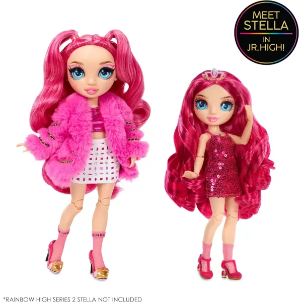 Rainbow High Jr High Series 2 Stella Monroe- 9" Fuchsia Pink Posable Fashion Doll with Designer Accessories and Open/Close Backpack. Great Toy Gift for Kids Ages 6-12 Years Old &amp; Collectors