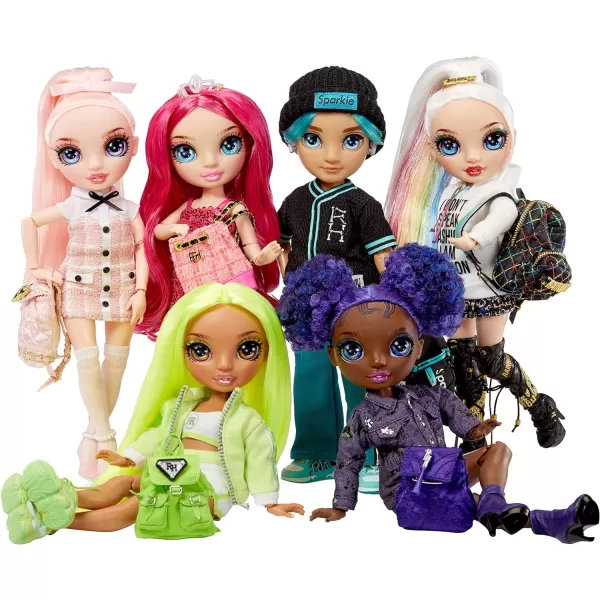 Rainbow High Jr High Series 2 Stella Monroe- 9" Fuchsia Pink Posable Fashion Doll with Designer Accessories and Open/Close Backpack. Great Toy Gift for Kids Ages 6-12 Years Old &amp; Collectors