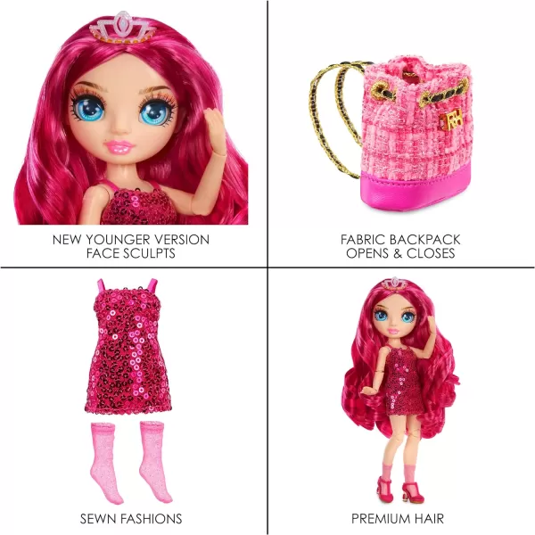 Rainbow High Jr High Series 2 Stella Monroe- 9" Fuchsia Pink Posable Fashion Doll with Designer Accessories and Open/Close Backpack. Great Toy Gift for Kids Ages 6-12 Years Old &amp; Collectors