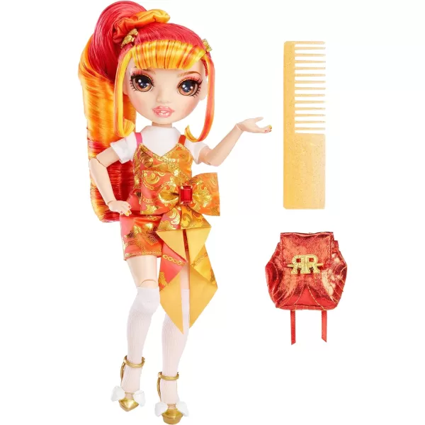 Rainbow High Junior High Special Edition Laurel De’Vious - 9" Red and Orange Posable Fashion Doll with Accessories and Open/Close Soft Backpack. Great Toy Gift for Kids Ages 4-12