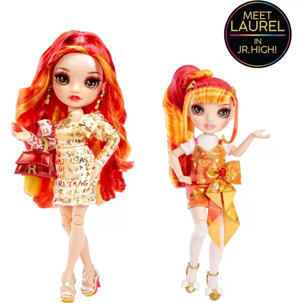 Rainbow High Junior High Special Edition Laurel De’Vious - 9" Red and Orange Posable Fashion Doll with Accessories and Open/Close Soft Backpack. Great Toy Gift for Kids Ages 4-12