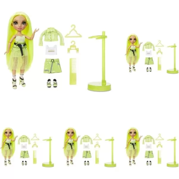 Rainbow High Karma Nichols – Neon Green Fashion Doll with 2 Doll Outfits to Mix &amp; Match and Doll Accessories, Great Gift for Kids 6-12 Years Old)