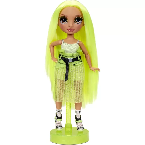 Rainbow High Karma Nichols – Neon Green Fashion Doll with 2 Doll Outfits to Mix &amp; Match and Doll Accessories, Great Gift for Kids 6-12 Years Old)