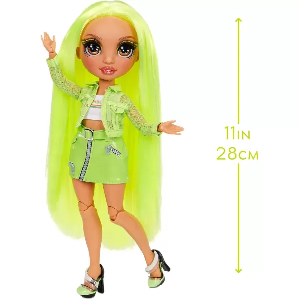 Rainbow High Karma Nichols – Neon Green Fashion Doll with 2 Doll Outfits to Mix &amp; Match and Doll Accessories, Great Gift for Kids 6-12 Years Old)