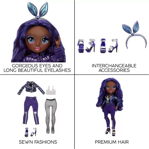 Rainbow High Krystal Bailey – Indigo  Fashion Doll with 2 Outfits to Mix &amp; Match and Doll Accessories, Great Gift and Toy for Kids 6-12 Years Old Fashion Doll with 2 Outfits to Mix &amp; Match and Doll Accessories, Great Gift and Toy for Kids 6-12 Years Old)
