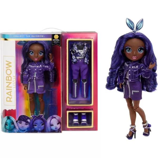 Rainbow High Krystal Bailey – Indigo  Fashion Doll with 2 Outfits to Mix &amp; Match and Doll Accessories, Great Gift and Toy for Kids 6-12 Years Old Fashion Doll with 2 Outfits to Mix &amp; Match and Doll Accessories, Great Gift and Toy for Kids 6-12 Years Old)