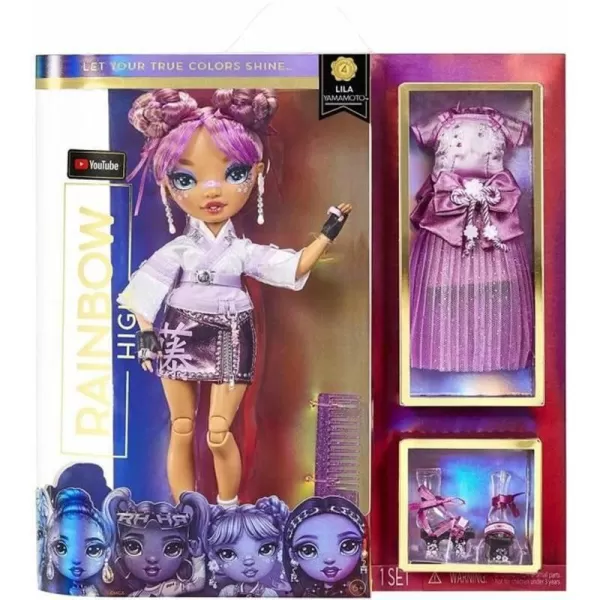 Rainbow High Lila Yamamoto- Mauve Purple Fashion Doll. 2 Designer Outfits to Mix &amp; Match with Accessories, Great Gift for Kids 6-12 Years Old and Collectors