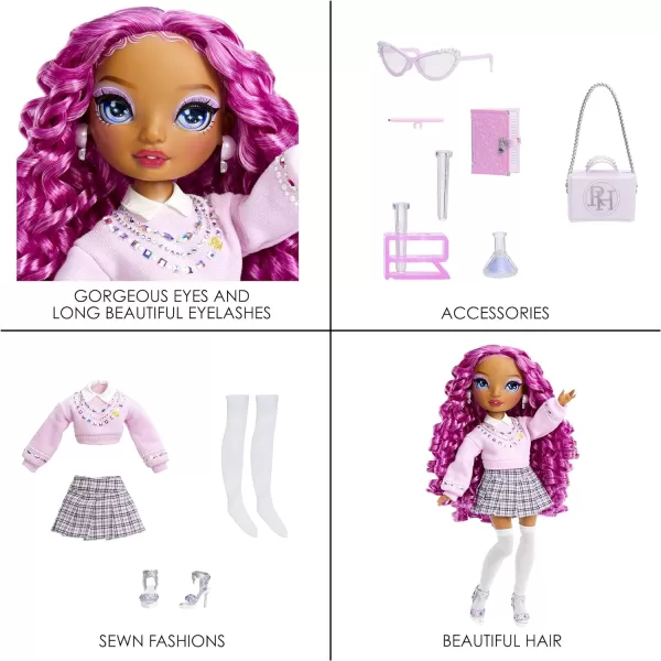 Rainbow High Lilac - Purple Fashion Doll in Fashionable Outfit, Glasses &amp; 10+ Colorful Play Accessories. Gift for Kids 4-12 and Collectors.