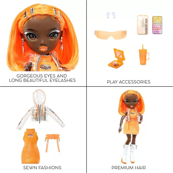 Rainbow High Michelle- Orange Fashion Doll. Fashionable Outfit &amp; 10+ Colorful Play Accessories. Great Gift for Kids 4-12 Years Old and Collectors.