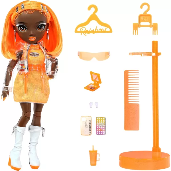 Rainbow High Michelle- Orange Fashion Doll. Fashionable Outfit &amp; 10+ Colorful Play Accessories. Great Gift for Kids 4-12 Years Old and Collectors.