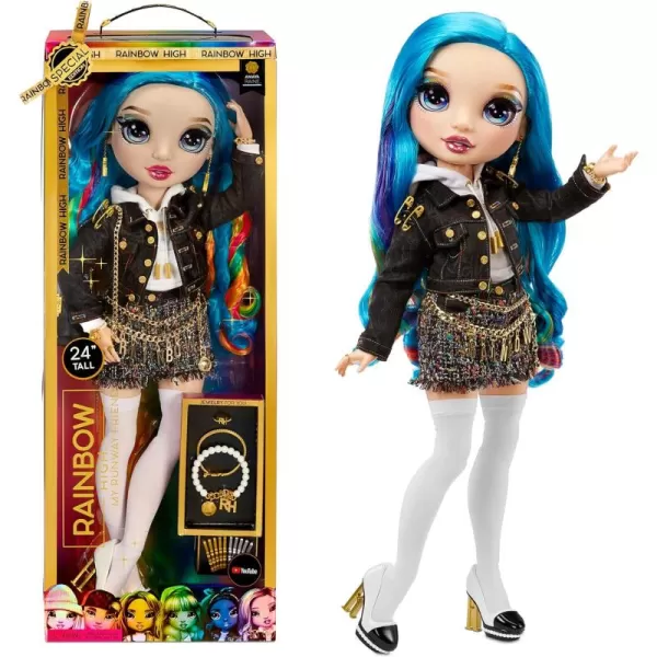 Rainbow High My Runway Friend, Amaya Raine New 24-inch Fashion Doll &amp; 25+ Accessories, Special Edition Rainbow Hair Poseable, Gift for Kids and Collectors, Toys for Kids Ages 6 7 8+ to 12 Years Old, Multicolor