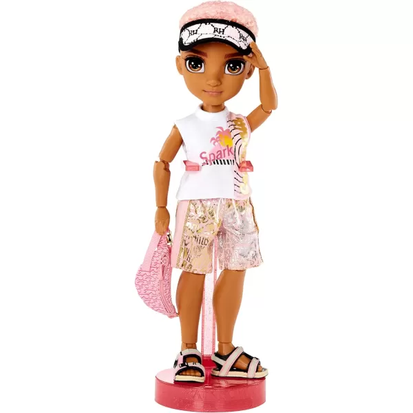 Rainbow High Pacific Coast Finn Rosado- Rose Gold Boy Fashion Doll with Pool Accessories playset, and Surfboard. Great Gift for Kids 6-12 Years Old