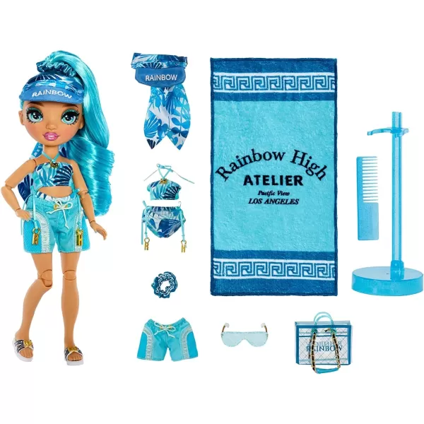 Rainbow High Pacific Coast Hali Capri  Fashion Doll with Pool Accessories playset, and Interchangeable Legs. Great Gift for Kids Ages 6-12+ Years, Multicolor Fashion Doll with Pool Accessories playset, and Interchangeable Legs. Great Gift for Kids Ages 6-12+ Years, Multicolor)
