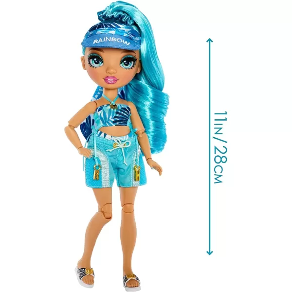 Rainbow High Pacific Coast Hali Capri  Fashion Doll with Pool Accessories playset, and Interchangeable Legs. Great Gift for Kids Ages 6-12+ Years, Multicolor Fashion Doll with Pool Accessories playset, and Interchangeable Legs. Great Gift for Kids Ages 6-12+ Years, Multicolor)