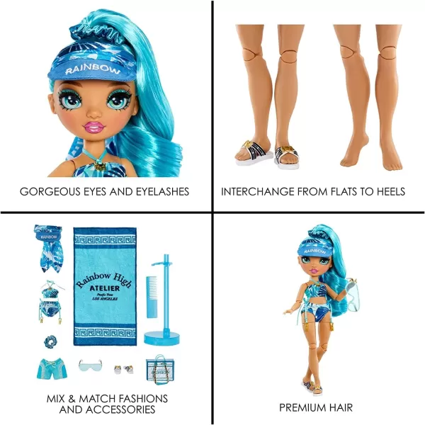 Rainbow High Pacific Coast Hali Capri  Fashion Doll with Pool Accessories playset, and Interchangeable Legs. Great Gift for Kids Ages 6-12+ Years, Multicolor Fashion Doll with Pool Accessories playset, and Interchangeable Legs. Great Gift for Kids Ages 6-12+ Years, Multicolor)