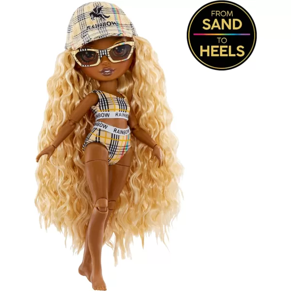 Rainbow High Pacific Coast Harper Dune- Sand  Fashion Doll with 2 Designer Outfits, Pool Accessories Playset, Interchangeable Legs, Toys for Kids, Great Gift for Ages 6-12+ Years Fashion Doll with 2 Designer Outfits, Pool Accessories Playset, Interchangeable Legs, Toys for Kids, Great Gift for Ages 6-12+ Years)
