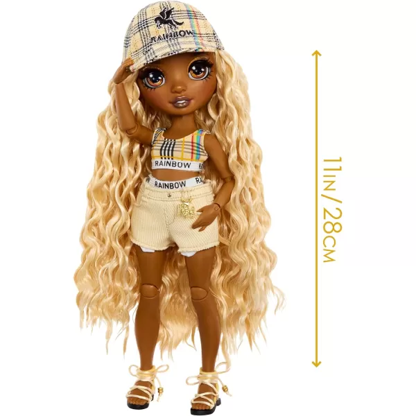 Rainbow High Pacific Coast Harper Dune- Sand  Fashion Doll with 2 Designer Outfits, Pool Accessories Playset, Interchangeable Legs, Toys for Kids, Great Gift for Ages 6-12+ Years Fashion Doll with 2 Designer Outfits, Pool Accessories Playset, Interchangeable Legs, Toys for Kids, Great Gift for Ages 6-12+ Years)