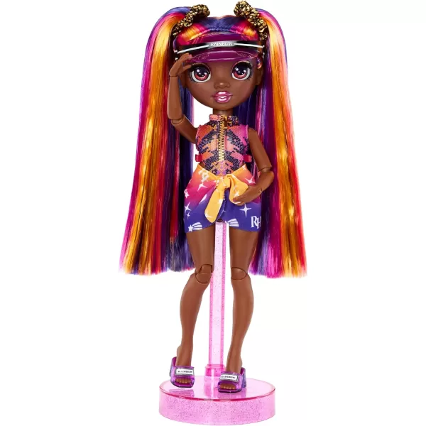 Rainbow High Pacific Coast Phaedra Westward- Sunset  Fashion Doll with 2 Designer Outfits, Pool Accessories Playset, Interchangeable Legs Fashion Doll with 2 Designer Outfits, Pool Accessories Playset, Interchangeable Legs)