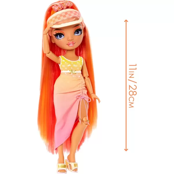 Rainbow High Pacific Coast Simone Summers- Sunrise  Fashion Doll with 2 Designer Outfits, Pool Accessories Playset, Interchangeable Legs, Toys for Kids, Great Gift for Ages 6-12+ Years Fashion Doll with 2 Designer Outfits, Pool Accessories Playset, Interchangeable Legs, Toys for Kids, Great Gift for Ages 6-12+ Years)