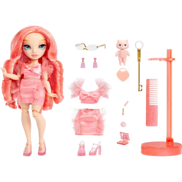 Rainbow High Pinkly - Pink Fashion Doll in Fashionable Outfit, with Glasses &amp; 10+ Colorful Play Accessories. Gift for Kids 4-12 Years and Collectors
