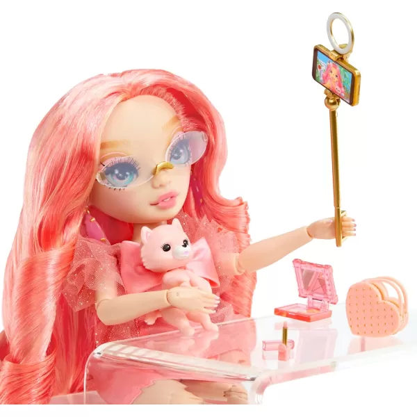 Rainbow High Pinkly - Pink Fashion Doll in Fashionable Outfit, with Glasses &amp; 10+ Colorful Play Accessories. Gift for Kids 4-12 Years and Collectors
