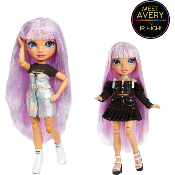 Rainbow High Rainbow Junior High Special Edition Avery Styles- 9" Rainbow Shimmer Hair Posable Fashion Doll with Accessories and Open/Close Soft Backpack. Great Toy Gift for Kids Ages 4-12.