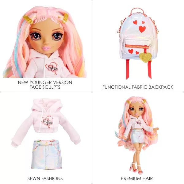 Rainbow High Rainbow Junior High Special Edition Kia Hart - 9" Pink Posable Fashion Doll with Accessories and Open/Close Soft Backpack. Great Toy Gift for Kids Ages 4-12