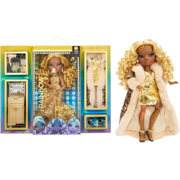 Rainbow High Rainbow Vision Rainbow Divas- Meline Luxe  Posable Fashion Doll with 2 Designer Outfits to Mix &amp; Match + Vanity Playset, Great Toy Gift for Kids 6-12 Years Old &amp; Collectors Posable Fashion Doll with 2 Designer Outfits to Mix &amp; Match + Vanity Playset, Great Toy Gift for Kids 6-12 Years Old &amp; Collectors)