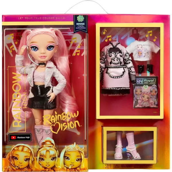Rainbow High Rainbow Vision Royal Three K-Pop- Minnie Choi Posable Fashion Doll w/2 Designer Outfits to Mix &amp; Match w/Microphone Headset &amp; Band Merch, Great Toy Gift Kids 6-12 Years Old &amp; Collectors