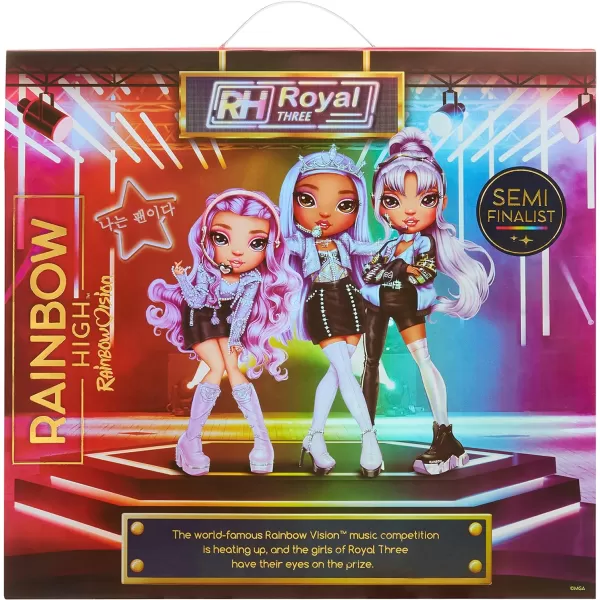 Rainbow High Rainbow Vision Royal Three K-Pop- Minnie Choi Posable Fashion Doll w/2 Designer Outfits to Mix &amp; Match w/Microphone Headset &amp; Band Merch, Great Toy Gift Kids 6-12 Years Old &amp; Collectors