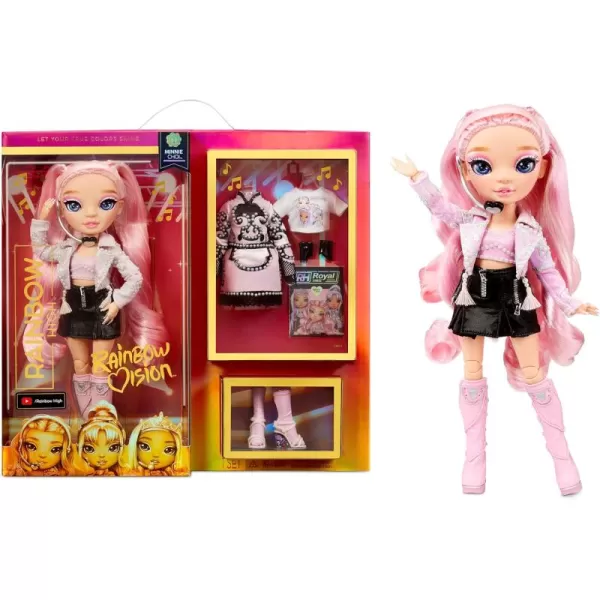 Rainbow High Rainbow Vision Royal Three K-Pop- Minnie Choi Posable Fashion Doll w/2 Designer Outfits to Mix &amp; Match w/Microphone Headset &amp; Band Merch, Great Toy Gift Kids 6-12 Years Old &amp; Collectors