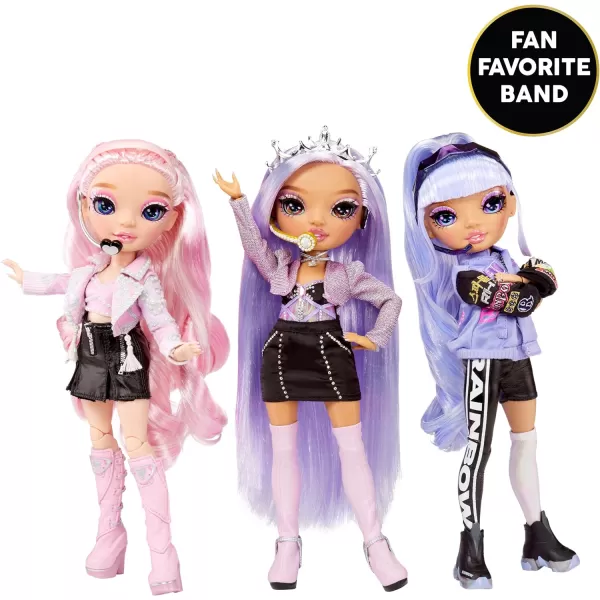 Rainbow High Rainbow Vision Royal Three K-Pop- Tiara Song Posable Fashion Doll w/2 Designer Outfits to Mix &amp; Match w/Microphone Headset &amp; Band Merch, Great Toy Gift Kids 6-12 Years Old &amp; Collectors